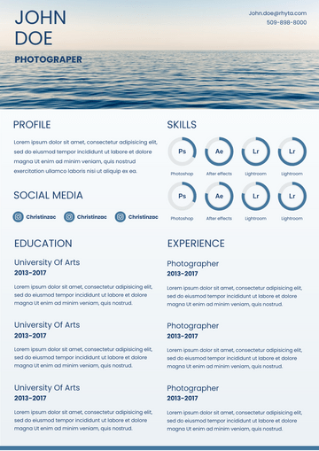 Resumes template: Blue Sea Resume (Created by Visual Paradigm Online's Resumes maker)