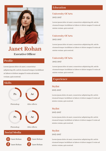 Resume template: Classic Red Resume (Created by Visual Paradigm Online's Resume maker)