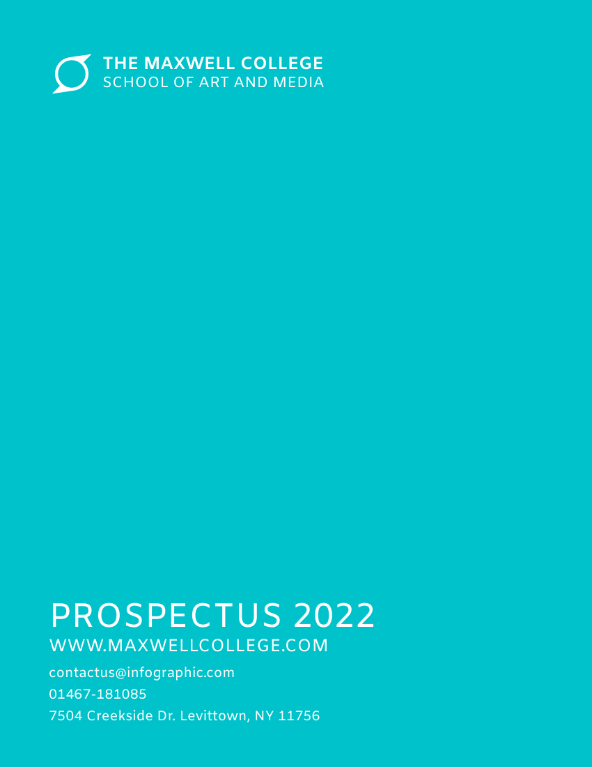Prospectuses template: Modern School Of Art Prospectus (Created by Visual Paradigm Online's Prospectuses maker)