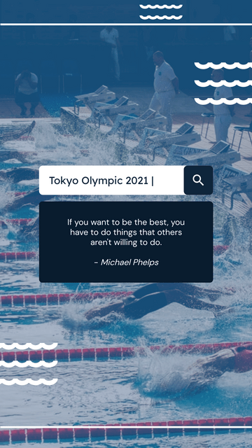 Editable instagramstories template:Swimming Tokyo Olympics 2021 Instagram Story