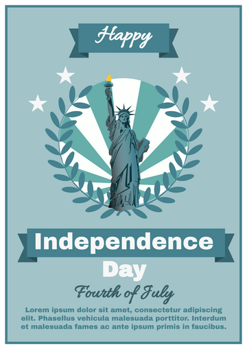 Editable flyers template:Happy Independence Day Statue of Liberty Flyer
