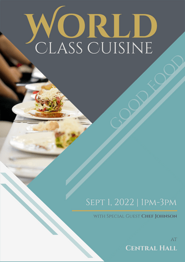 Poster template: World-Class Cuisine Fair Poster (Created by Visual Paradigm Online's Poster maker)