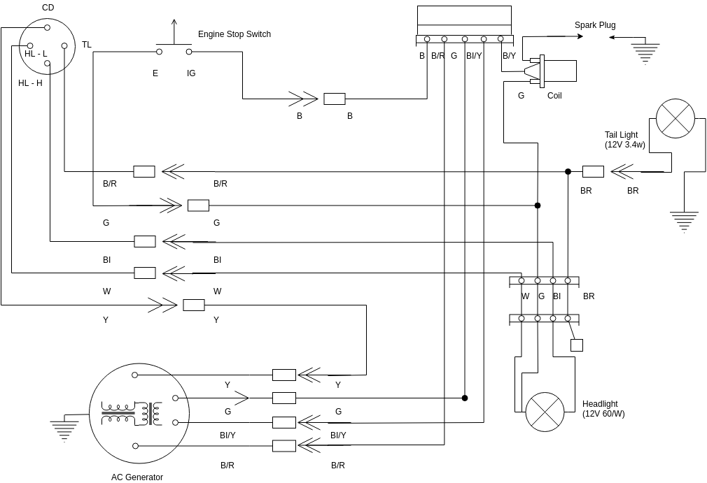 Wiring Diagram template: Simple Wiring Diagram (Created by Visual Paradigm Online's Wiring Diagram maker)