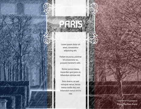 Brochure template: Paris Under Rain Brochure (Created by Visual Paradigm Online's Brochure maker)