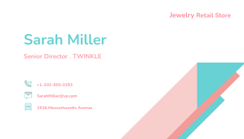 Business Card template: Mint Pink Business Cards (Created by InfoART's Business Card maker)