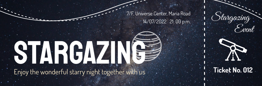Ticket template: Stargazing Activity Ticket (Created by Visual Paradigm Online's Ticket maker)