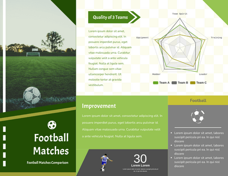 Editable brochures template:Football Matches Brochure