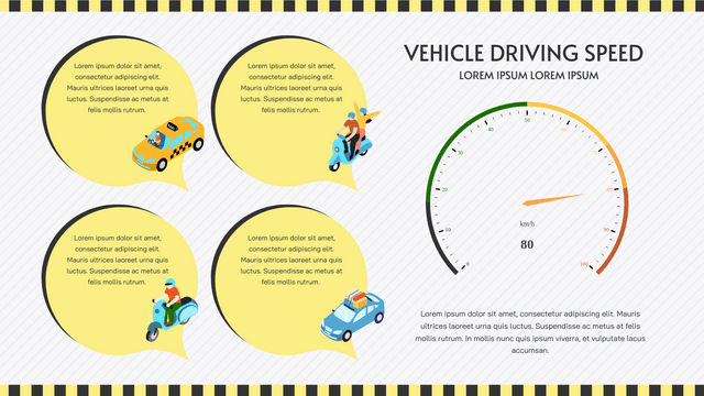 Gauge Chart template: Vehicle Driving Speed Gauge Chart (Created by InfoART's  marker)