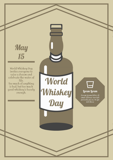 Editable flyers template:Vintage Whiskey Day Graphic Design Flyer