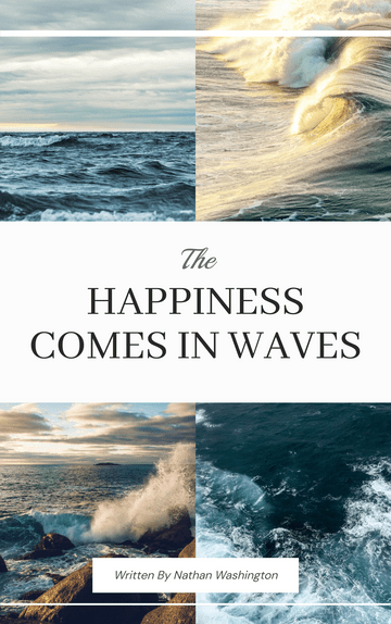 Editable bookcovers template:The Happiness Comes In Waves Book Cover
