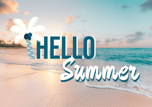 Editable postcards template:Hello Summer Postcard
