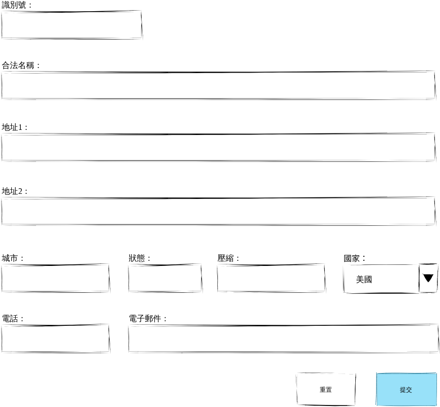 註冊表單有線用戶界面 (有線 UI 圖 Example)