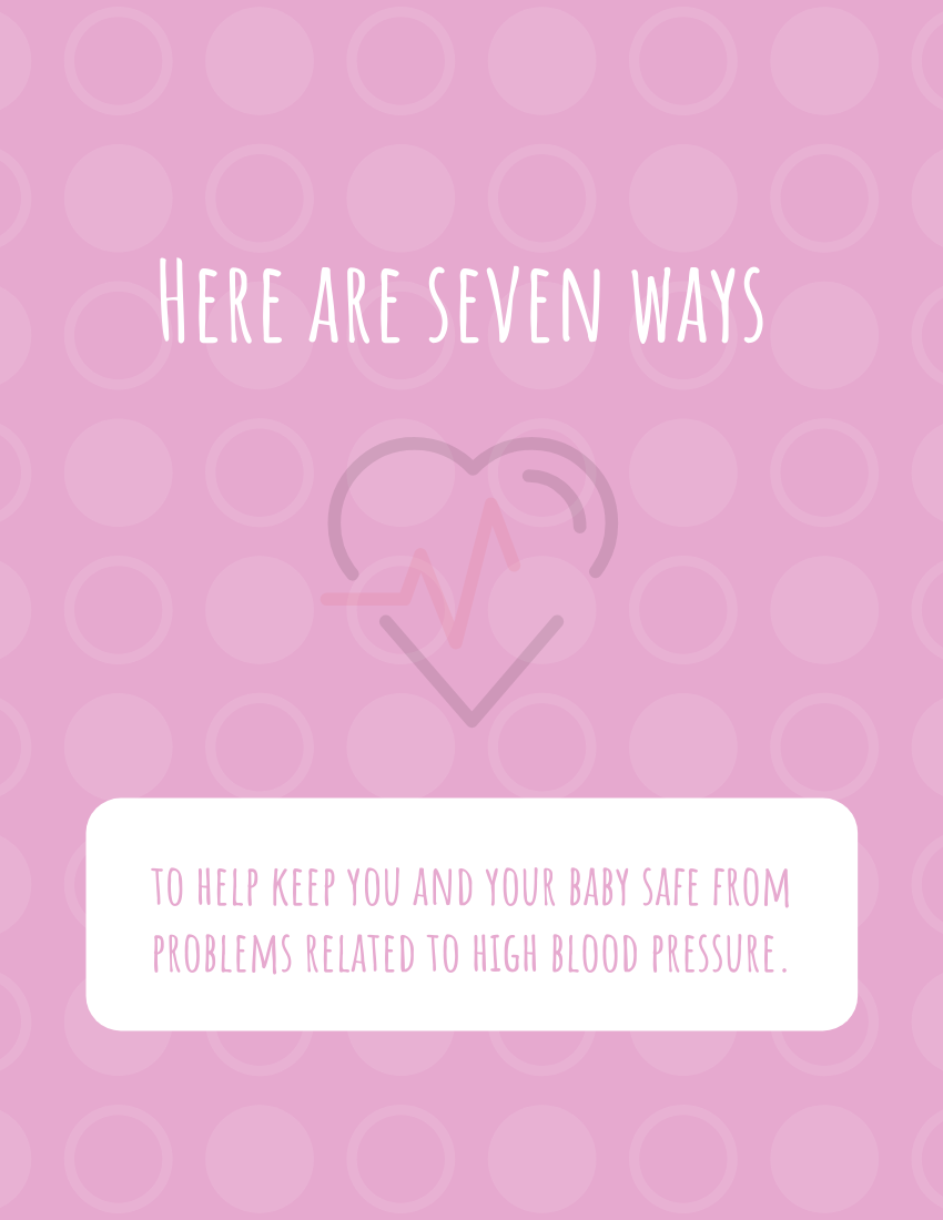 小册子 模板。7 Ways To Support Healthy Blood Pressure During Pregnancy (由 Visual Paradigm Online 的小册子软件制作)