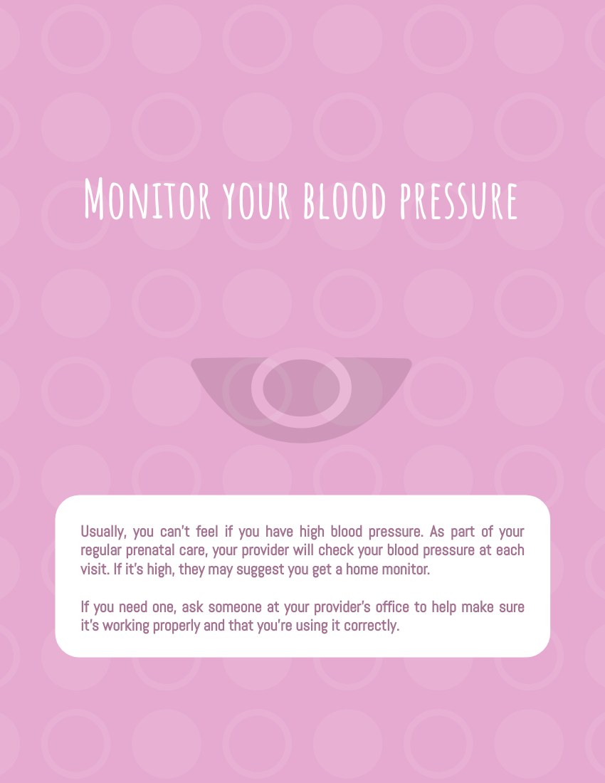 小册子 模板。7 Ways To Support Healthy Blood Pressure During Pregnancy (由 Visual Paradigm Online 的小册子软件制作)