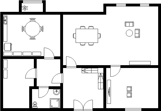 Floor Plan template: Sample Floorplan (Created by Diagrams's Floor Plan maker)