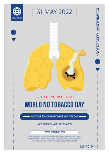 Editable posters template:Global No Tobacco Day Poster