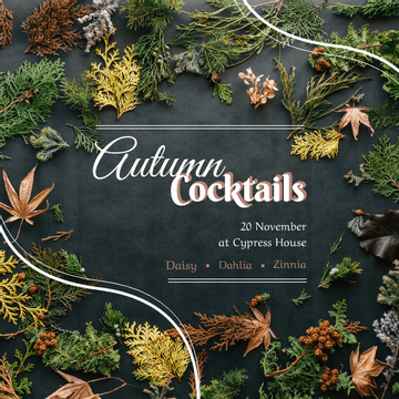 Editable invitations template:Leaves Autumn Cocktails Invitation