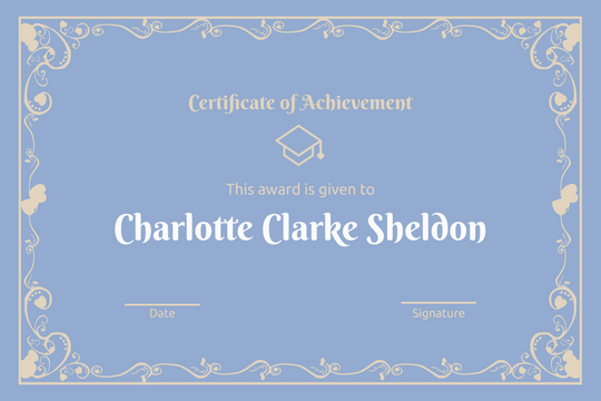 Certificate template: Delight Achievement Certificate (Created by Visual Paradigm Online's Certificate maker)