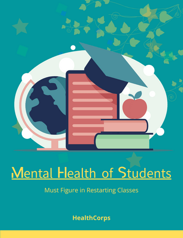 小冊子 模板。 Mental Health of Students Must Figure in Restarting Classes (由 Visual Paradigm Online 的小冊子軟件製作)