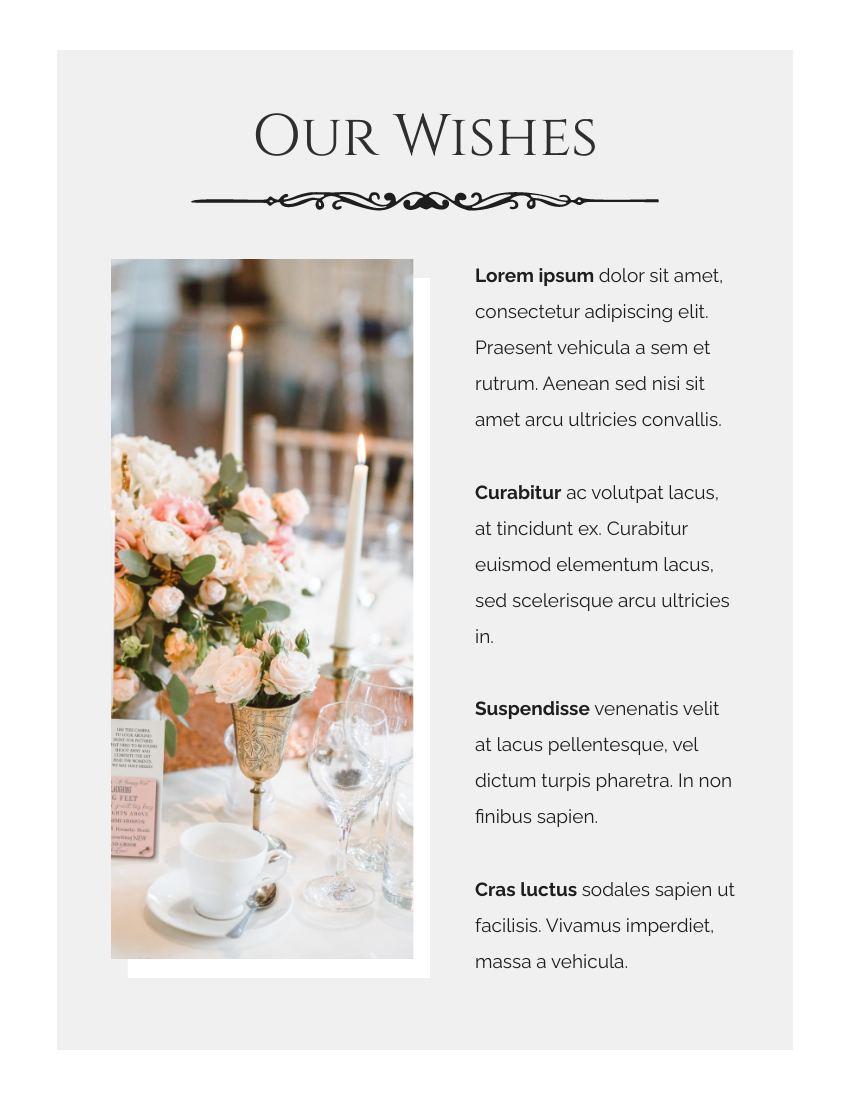 小冊子 模板。 Wedding Ceremony Booklet (由 Visual Paradigm Online 的小冊子軟件製作)