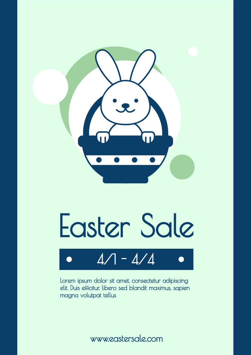 Cartoon Rabbit Easter Sale Flyer