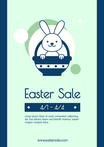 Editable flyers template:Cartoon Rabbit Easter Sale Flyer