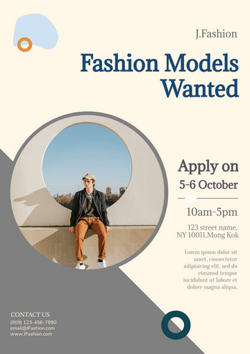 Editable flyers template:Fashion Models Recruitment Flyer