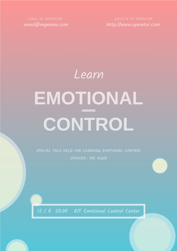 Flyer template: Emotional Control Talk Flyer (Created by Visual Paradigm Online's Flyer maker)