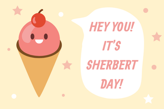 Editable greetingcards template:Sherbert Birthday Card