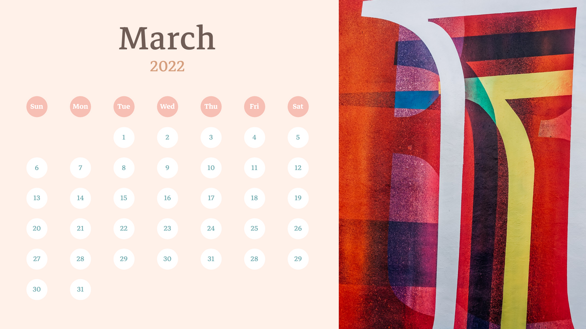 Abstract Pattern Calendar 2022