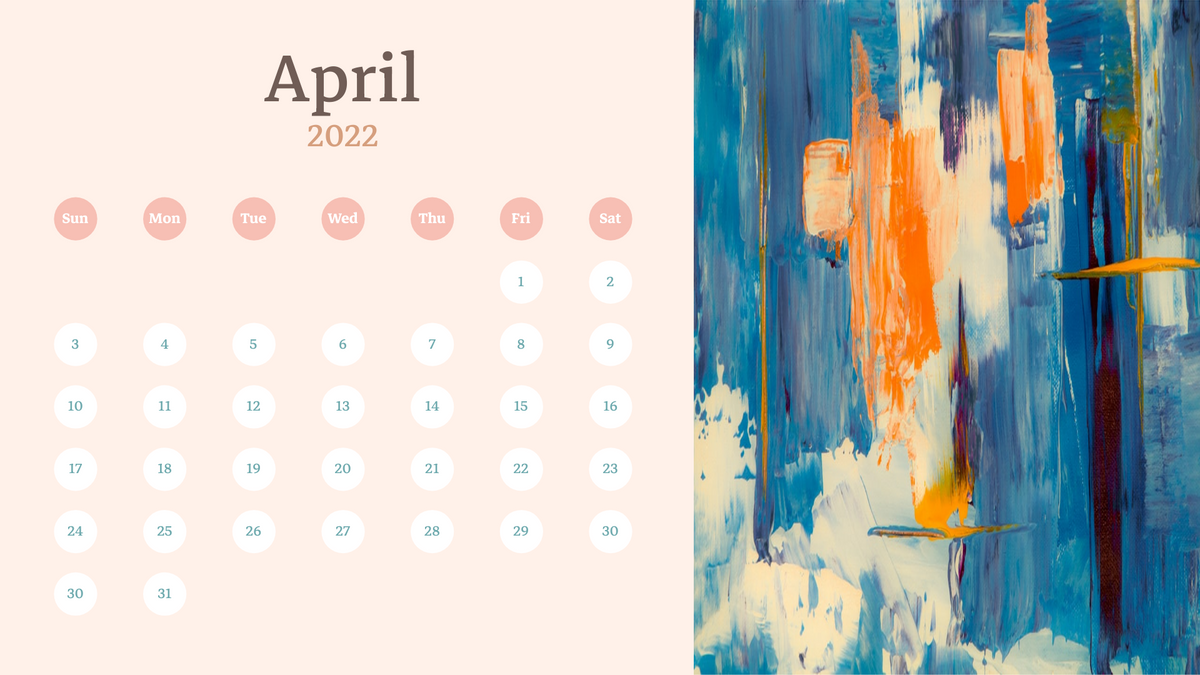 Calendar 模板。Abstract Pattern Calendar 2022 (由 Visual Paradigm Online 的Calendar软件制作)