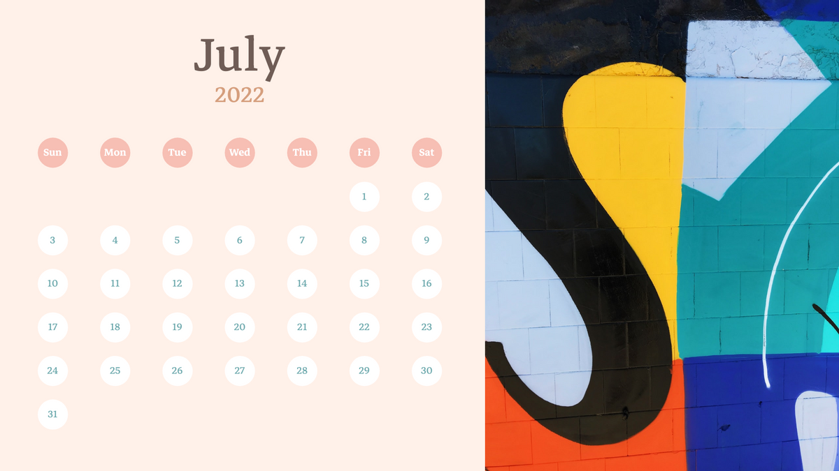 Calendar 模板。 Abstract Pattern Calendar 2022 (由 Visual Paradigm Online 的Calendar軟件製作)