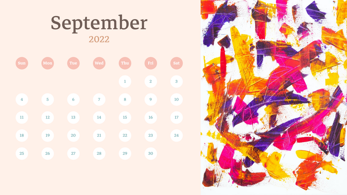 Calendar template: Abstract Pattern Calendar 2022 (Created by Visual Paradigm Online's Calendar maker)