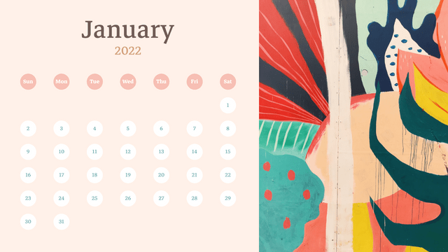Calendar template: Abstract Pattern Calendar 2022 (Created by InfoART's  marker)