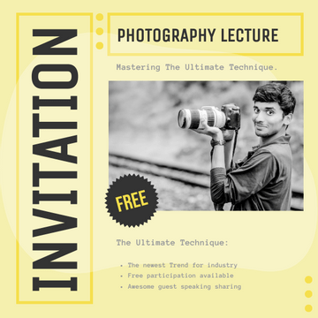 Invitation template: Photography Workshop Invitation (Created by Visual Paradigm Online's Invitation maker)