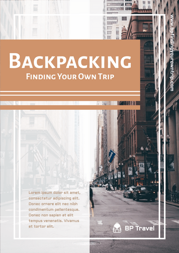Editable flyers template:Backpacking Flyer