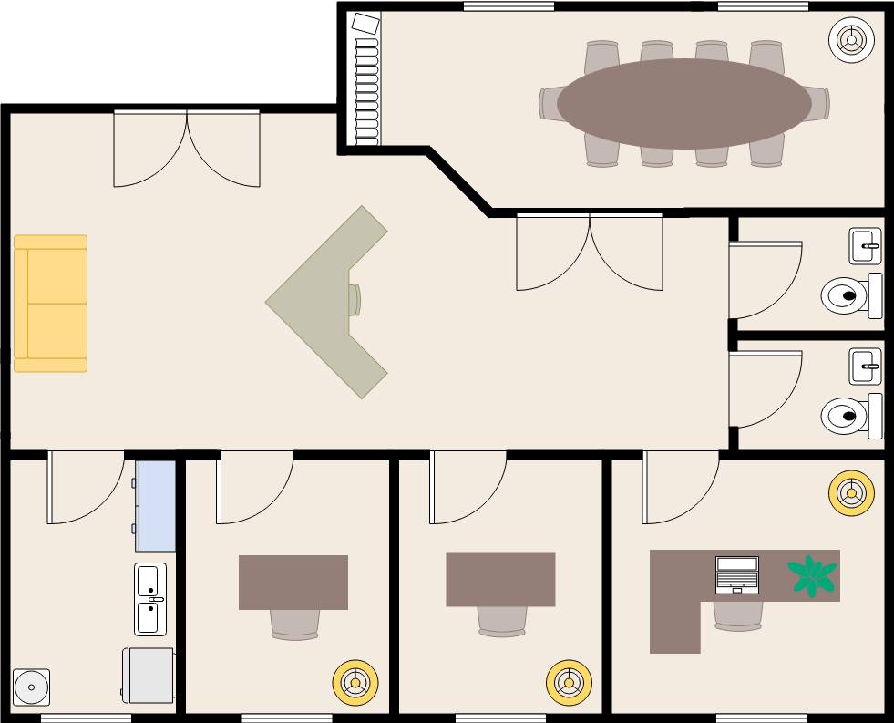 办公室平面图 template: Office Building Layout (Created by Diagrams's 办公室平面图 maker)