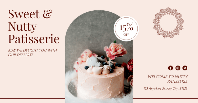 Sweet Patisserie Cake Promotion Facebook Ad