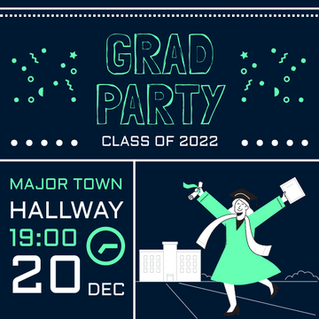 Editable invitations template:Chalkboard Graduation Party Invitation