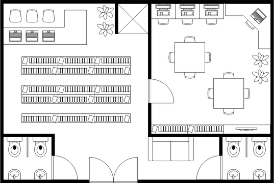 Floor Plan template: Library Floor Plan (Created by Visual Paradigm Online's Floor Plan maker)