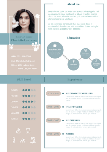 Resume template: Wafer Calypso Resume (Created by Visual Paradigm Online's Resume maker)