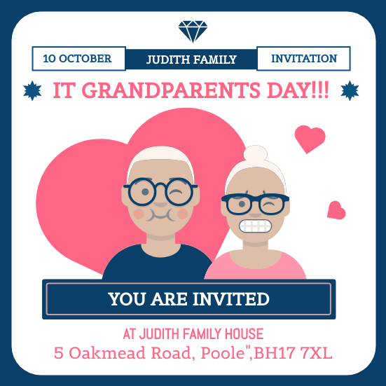 Invitation template: Grandparents Day Party Invitation (Created by InfoART's Invitation maker)