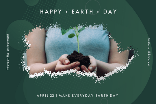 Editable greetingcards template:Green Plants Photo Earth Day Greeting Card