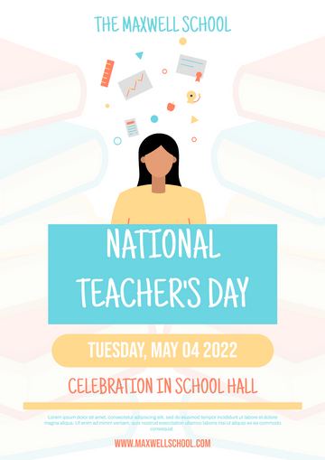 Poster template: National Teacher's Day Poster (Created by Visual Paradigm Online's Poster maker)