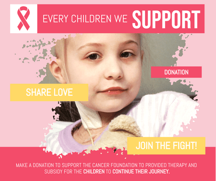 Editable facebookposts template:Pink Cancer Charity Facebook Post