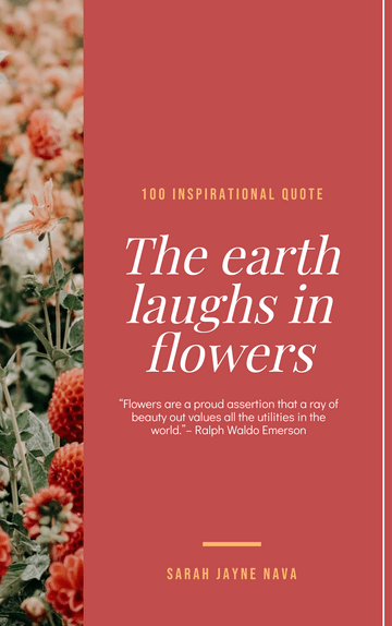 Editable bookcovers template:The Earth Laughs In Flower Book Cover
