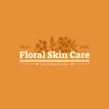 Floral Logo Created For Skin Care Shop In Orange And White