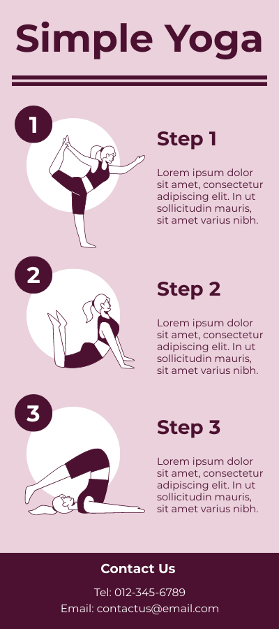 Rack Card template: Simple Yoga At Home Rack Card (Created by Visual Paradigm Online's Rack Card maker)