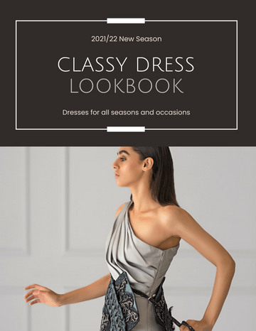 Lookbook 模板。 Classy Dress Lookbook (由 Visual Paradigm Online 的Lookbook軟件製作)