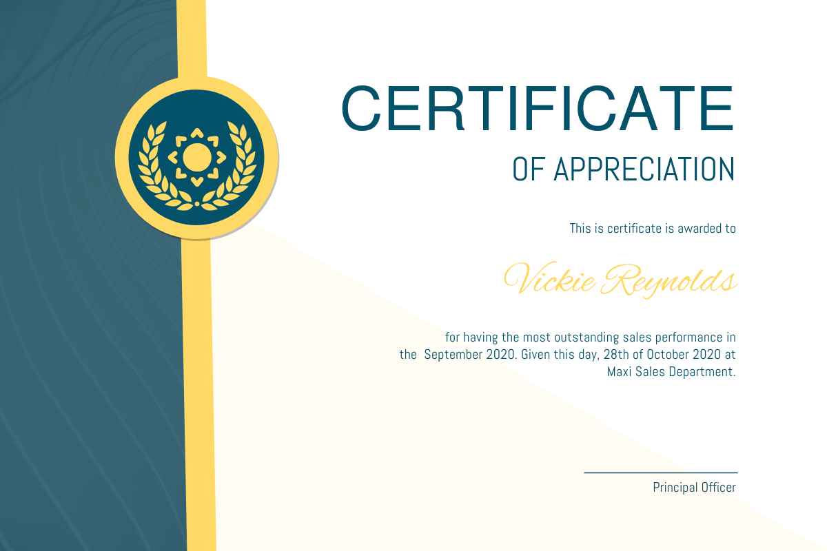 Certificate template: Eden Green Certificate (Created by InfoART's Certificate maker)